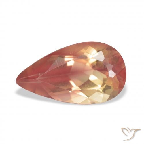 3.31ct 天然 深红橙色 中长石拉长石, 梨形, 透明