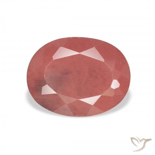 2.96ct 天然 中红 中长石拉长石, 椭圆形, 半透明