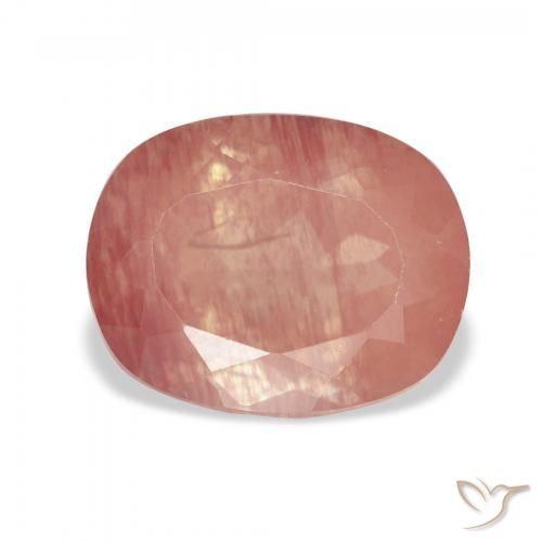 3.67ct 天然 覆盆子粉 中长石拉长石, 软垫, 透明