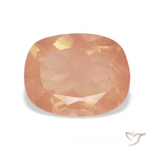 4.00ct 天然 浅红橙色 中长石拉长石, 软垫, 透明