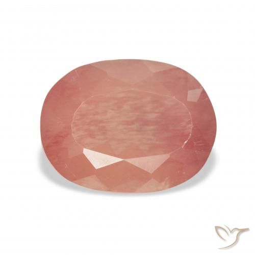 3.47ct 天然 中粉红色 中长石拉长石, 椭圆形, 透明
