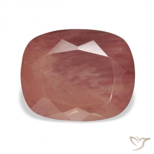 5.27ct 天然 橙红色 中长石拉长石, 软垫, 透明
