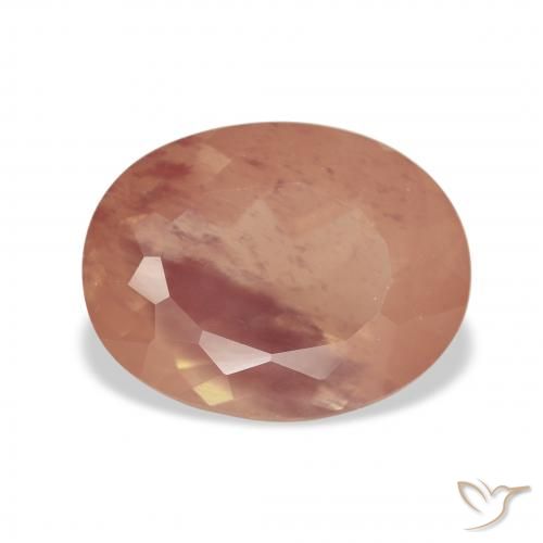 3.63ct 深桃 中长石拉长石, 椭圆形, 透明