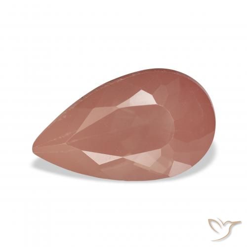 3.96ct 天然 中红 中长石拉长石, 梨形, 透明