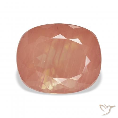7.17ct 红橙色 中长石拉长石, 软垫, 透明