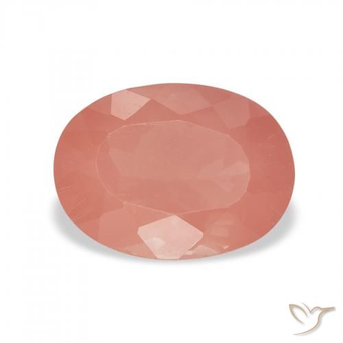 1.90ct Pale Red Orange 中长石拉长石, 椭圆形, 透明
