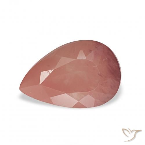 1.86ct 中粉红色 中长石拉长石, 梨形, 透明