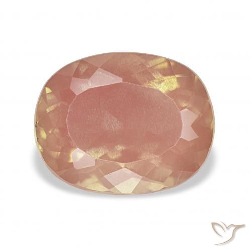 3.39ct 浅桃橙 中长石拉长石, 软垫, 透明