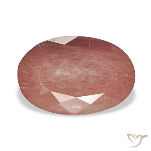 3.80ct 中红 中长石拉长石, 椭圆形, 透明