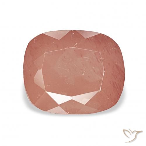 3.14ct 淡红橙色 中长石拉长石, 软垫, 透明