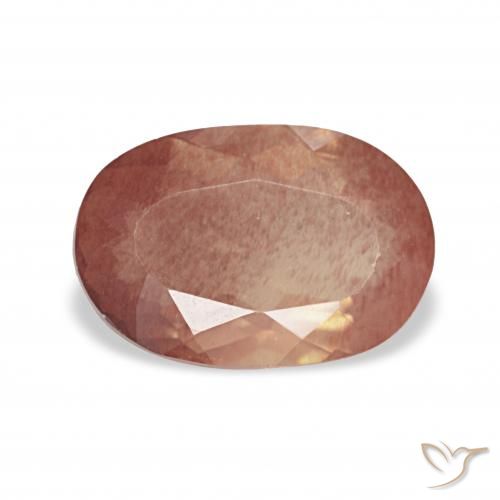 1.99ct 橙红色 中长石拉长石, 椭圆形, 透明