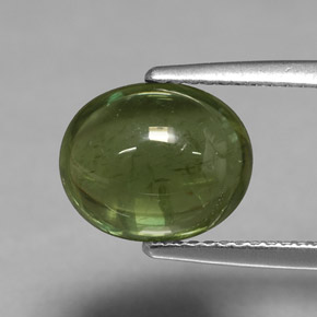 4.46克拉天然绿色磷灰石，椭圆形切割，10.5×8.8毫米，透明