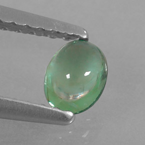 0.33克拉天然绿色磷灰石，椭圆形切割，4.8×3.7毫米，透明