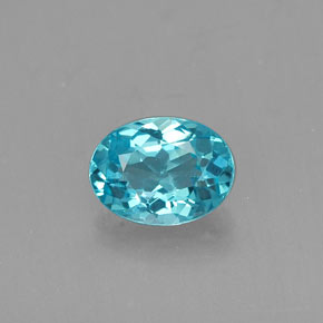 0.64克拉天然磷灰石，椭圆形切割，6.5×4.8毫米，VVS-VS