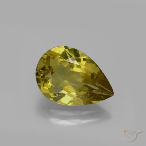 3.29ct 天然 土金 磷灰石, 梨形, VS