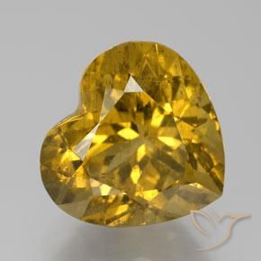 10.63ct 天然 土黄色 磷灰石, 心形, VS-SI