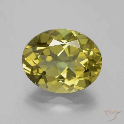 8.34ct 天然 中黄色 磷灰石, 椭圆形, VS