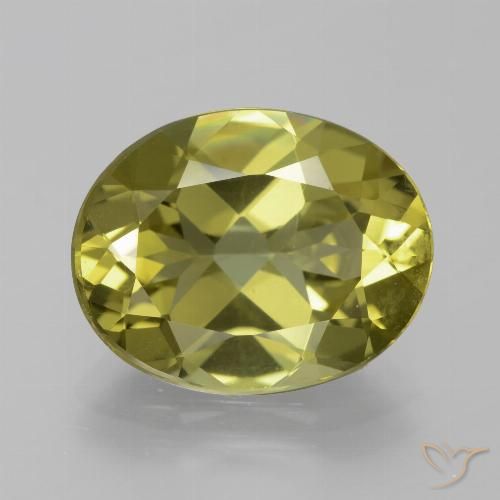 7.34ct 天然 中黄色 磷灰石, 椭圆形, VS