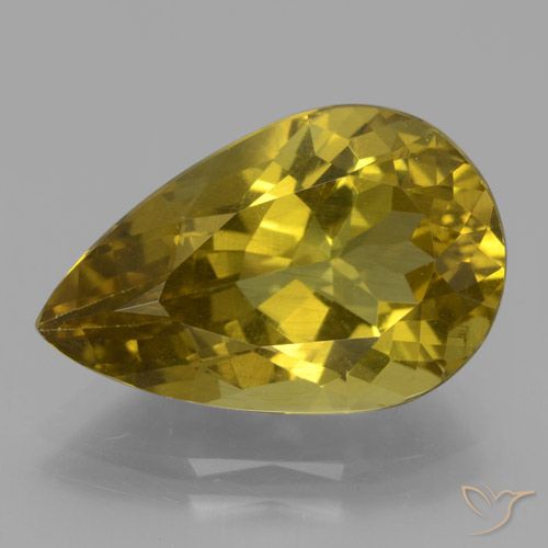 8.03ct 天然 中黄色 磷灰石, 梨形, VS