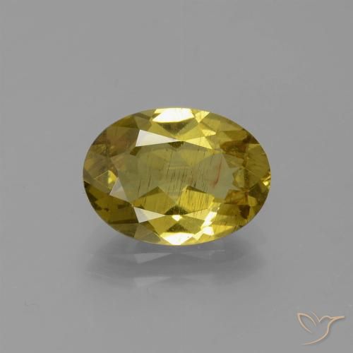 2.76克拉天然黄色磷灰石，椭圆形切割，11.1×8.1毫米，SI
