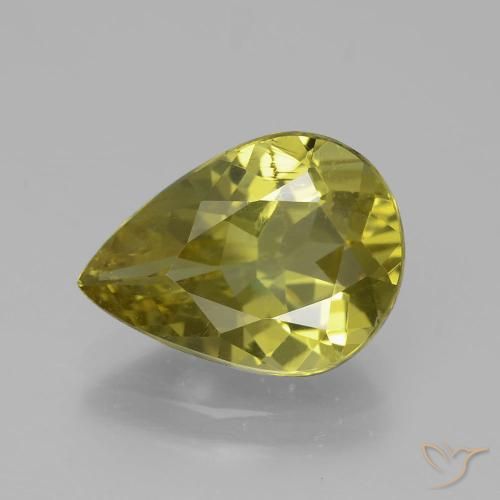 3.78ct 天然 中黄色 磷灰石, 梨形, VS-SI