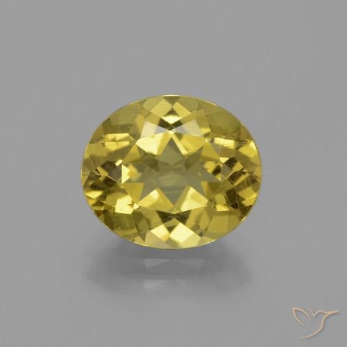 4.83ct 天然 中黄色 磷灰石, 椭圆形, VS