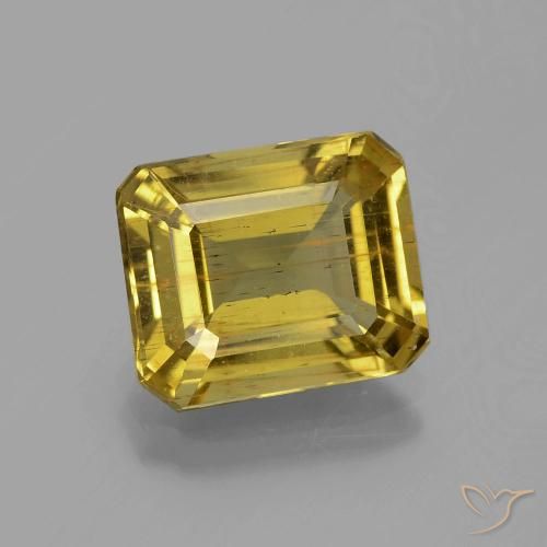 4.46ct 天然 黄金色 磷灰石, 祖母绿式切割, VS