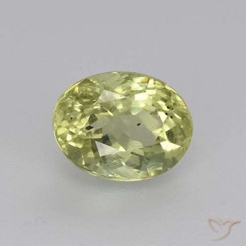 1.73ct 天然 黄绿色 磷灰石, 椭圆形, VS-SI