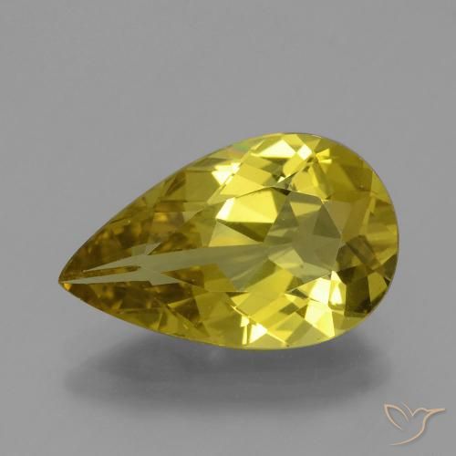 4.73ct 天然 中黄色 磷灰石, 梨形, VS