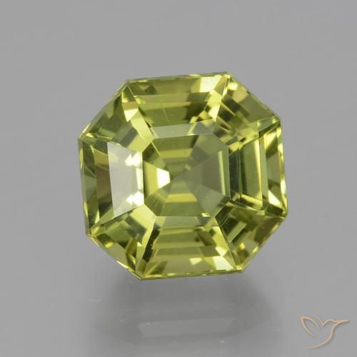 4.35ct 天然 黄绿色 磷灰石, 祖母绿式切割, VS