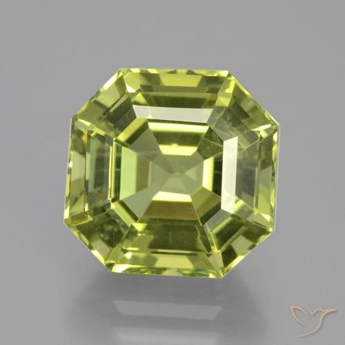 6.54ct 天然 黄绿色 磷灰石, 祖母绿式切割, VS