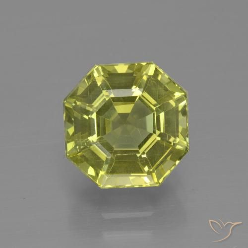 3.74ct 天然 绿黄色 磷灰石, 祖母绿式切割, VS