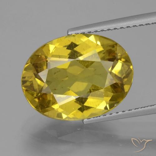 7.27ct 天然 秋黄 磷灰石, 椭圆形, VS