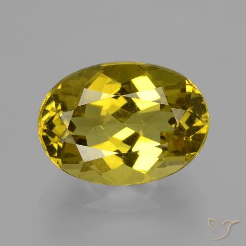 6.93ct 天然 深黄色 磷灰石, 椭圆形, VS