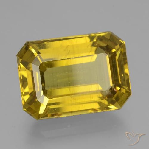 10.57ct 天然 深黄色 磷灰石, 祖母绿式切割, VS