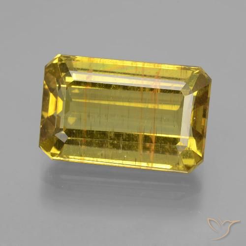 8.59ct 天然 秋黄 磷灰石, 祖母绿式切割, VS
