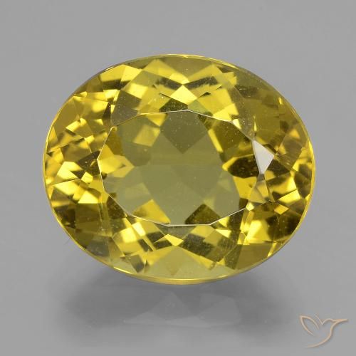 10.86ct 天然 第戎黄 磷灰石, 椭圆形, VS