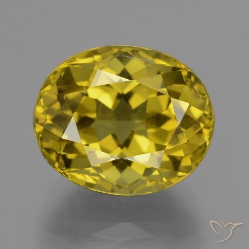 14.93ct 天然 第戎黄 磷灰石, 椭圆形, VS