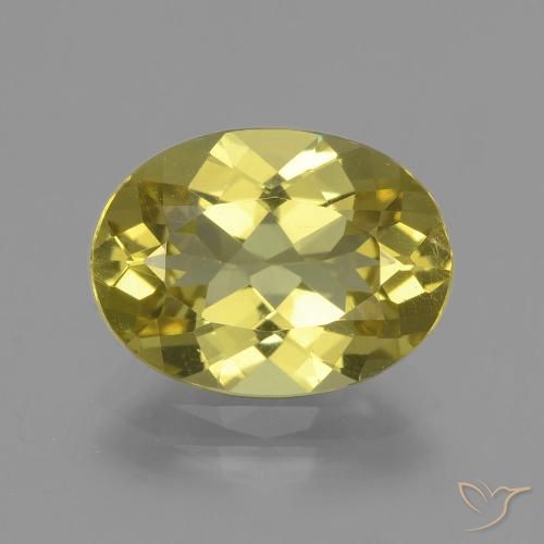 3.90ct 天然 中黄色 磷灰石, 椭圆形, VS