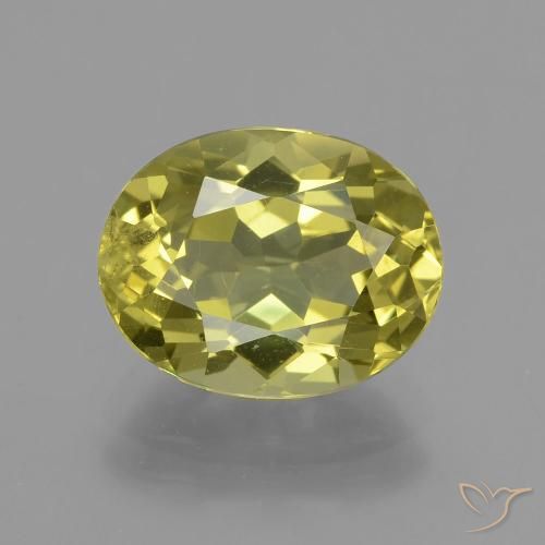 4.44ct 天然 中黄色 磷灰石, 椭圆形, VS