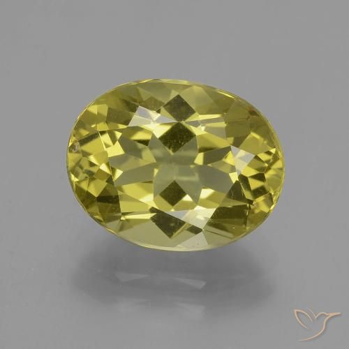4.45ct 天然 中黄色 磷灰石, 椭圆形, VVS-VS