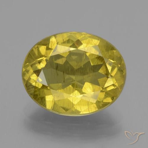 5.50ct 天然 金黄色 磷灰石, 椭圆形, VS-SI