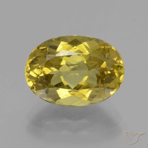 4.54ct 天然 中黄色 磷灰石, 椭圆形, VS