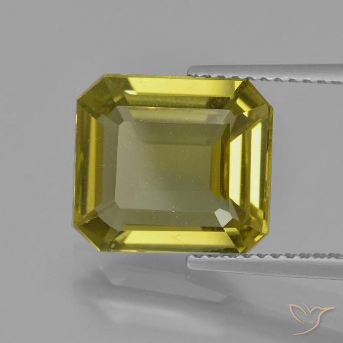 5.34ct 天然 土金 磷灰石, 祖母绿式切割, VS