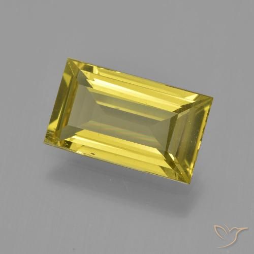 3.41ct 天然 中黄色 磷灰石, 狭长方形, VS
