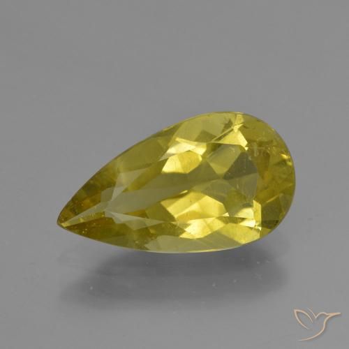3.30ct 天然 中黄色 磷灰石, 梨形, VS-SI