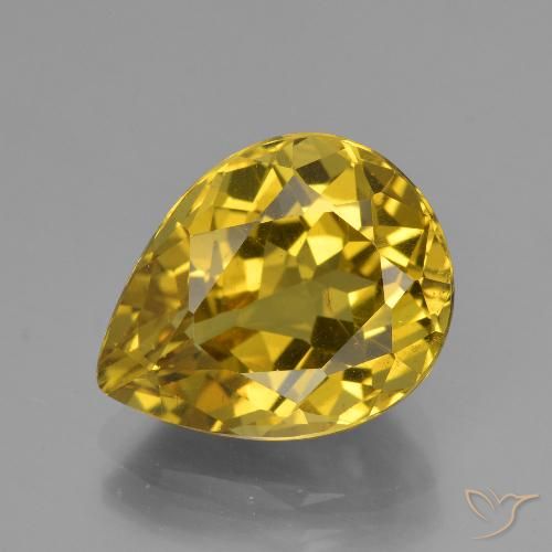 6.72ct 天然 金橙 磷灰石, 梨形, VS
