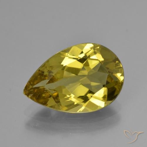 4.60ct 天然 绿金棕色 磷灰石, 梨形, VS-SI