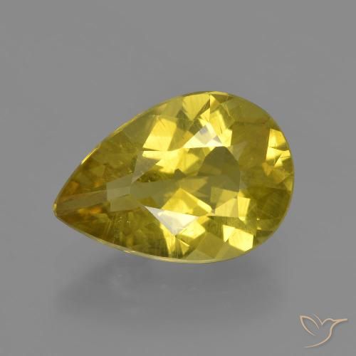 3.46ct 天然 中黄色 磷灰石, 梨形, VS