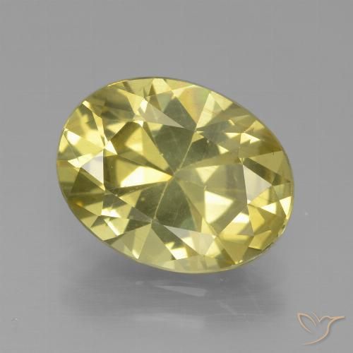 4.13ct 天然 中黄色 磷灰石, 椭圆形, VS